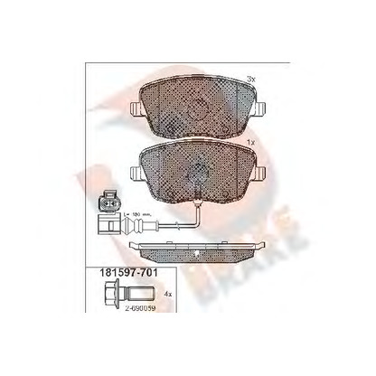 Zdjęcie Zestaw klocków hamulcowych, hamulce tarczowe R BRAKE RB1597701