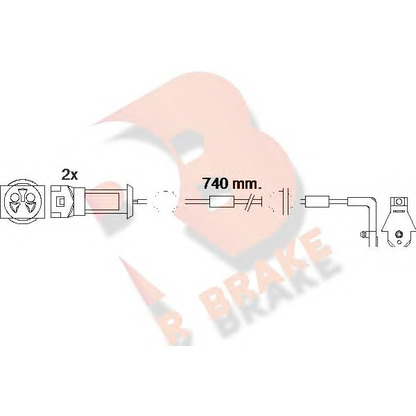 Photo Warning Contact, brake pad wear R BRAKE 610446RB