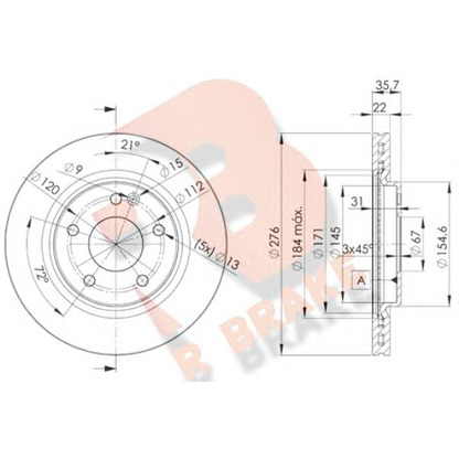 Photo Disque de frein R BRAKE 78RBD20612