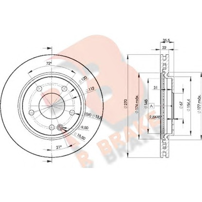 Photo Brake Disc R BRAKE 78RBD22112