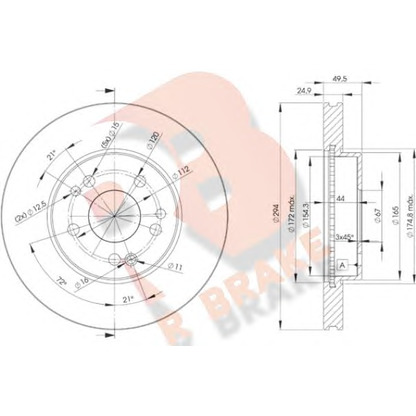 Zdjęcie Tarcza hamulcowa R BRAKE 78RBD22412