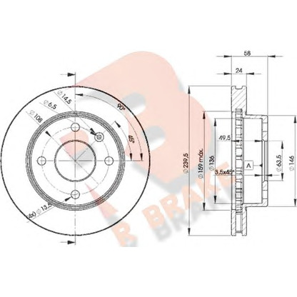 Photo Disque de frein R BRAKE 78RBD24844