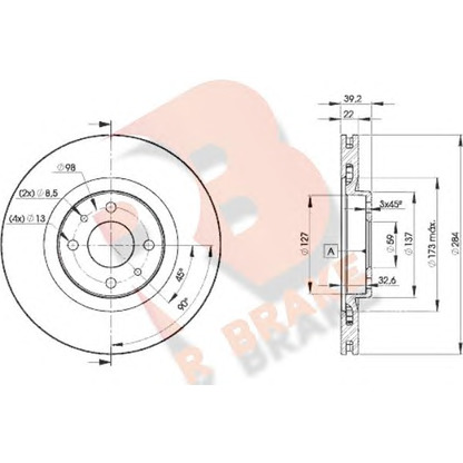 Photo Brake Disc R BRAKE 78RBD27947