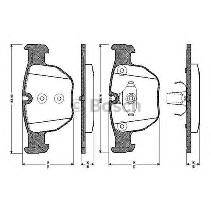 Фото Комплект тормозных колодок, дисковый тормоз BOSCH 0986TB2444