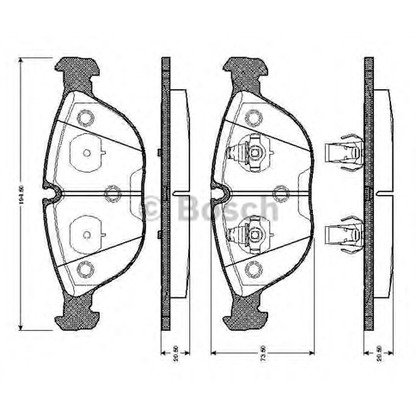 Foto Bremsbelagsatz, Scheibenbremse BOSCH 0986TB2744