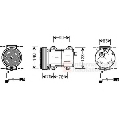 Photo Compressor, air conditioning VAN WEZEL 1800K283