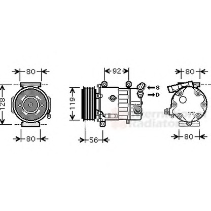 Photo Compressor, air conditioning VAN WEZEL 0900K255