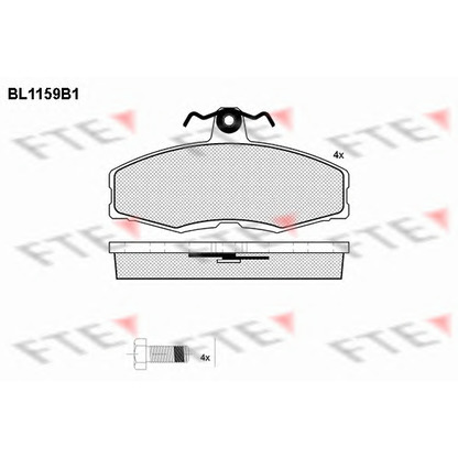 Фото Комплект тормозных колодок, дисковый тормоз FTE BL1159B1