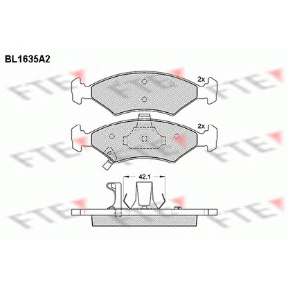 Photo Kit de plaquettes de frein, frein à disque FTE BL1635A2