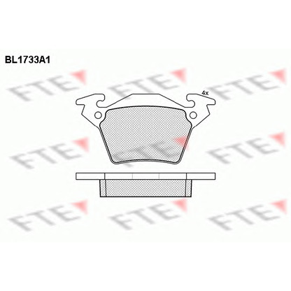 Фото Комплект тормозных колодок, дисковый тормоз FTE BL1733A1