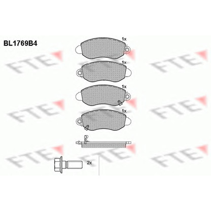 Photo Kit de plaquettes de frein, frein à disque FTE BL1769B4