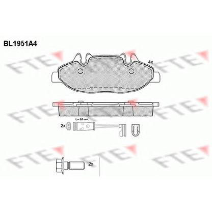 Фото Комплект тормозных колодок, дисковый тормоз FTE BL1951A4