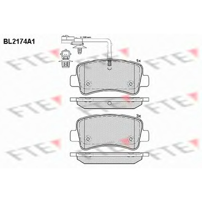 Photo Kit de plaquettes de frein, frein à disque FTE BL2174A1