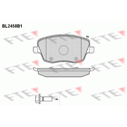 Photo Kit de plaquettes de frein, frein à disque FTE BL2458B1