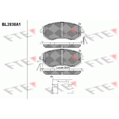 Photo Brake Pad Set, disc brake FTE BL2838A1