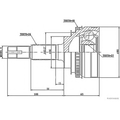 Photo Jeu de joints, arbre de transmission HERTH+BUSS J2822116