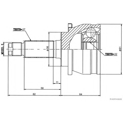 Zdjęcie Zestaw przegubu, półoż napędowa HERTH+BUSS J2827015