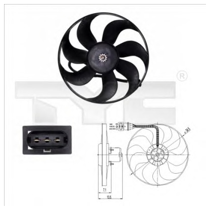 Photo Electric Motor, radiator fan TYC 8370003