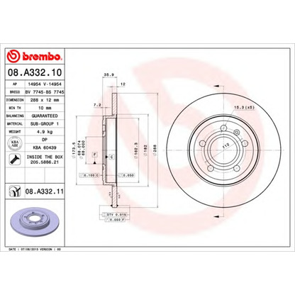 Foto Disco de freno BREMBO 08A33211