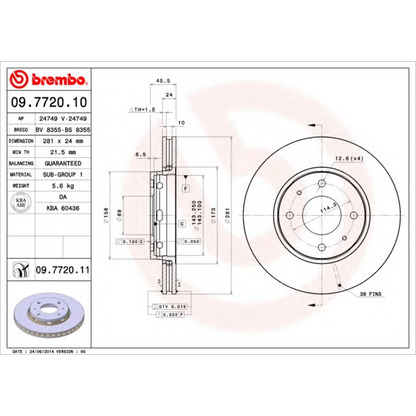 Фото Тормозной диск BREMBO 09772010