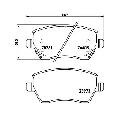 Photo Brake Pad Set, disc brake BREMBO P56086