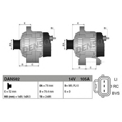 Foto Alternador DENSO DAN582