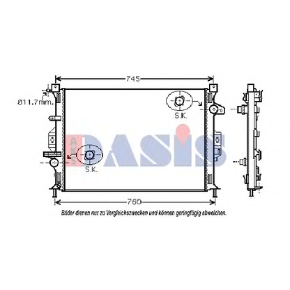 Foto Radiador, refrigeración del motor AKS DASIS 092046N