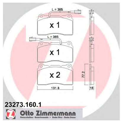 Foto Bremsbelagsatz, Scheibenbremse ZIMMERMANN 232731601