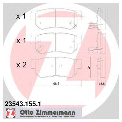 Photo Kit de plaquettes de frein, frein à disque ZIMMERMANN 235431551