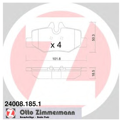 Photo Brake Pad Set, disc brake ZIMMERMANN 240081851