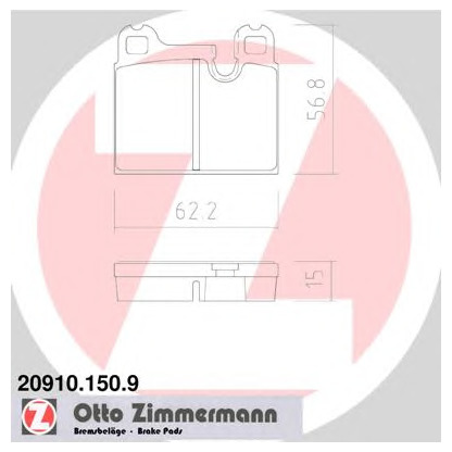 Photo Kit de plaquettes de frein, frein à disque ZIMMERMANN 209101509