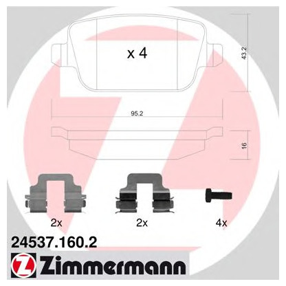 Foto Kit pastiglie freno, Freno a disco ZIMMERMANN 245371602