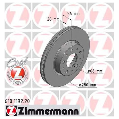 Фото Тормозной диск ZIMMERMANN 610119220