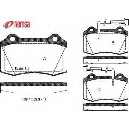 Photo Brake Pad Set, disc brake METZGER 043422