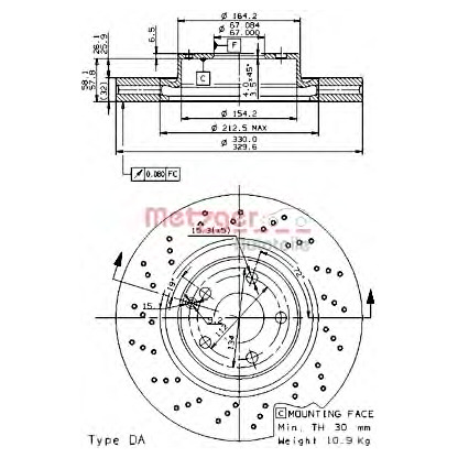 Foto Disco  freno METZGER 24975V