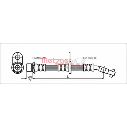 Foto Tubo flexible de frenos METZGER 4112166