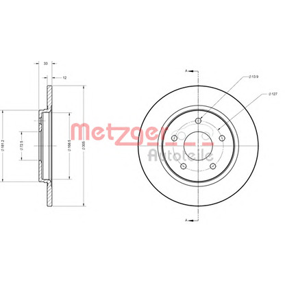 Foto Disco de freno METZGER 6110120