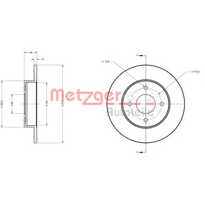 Foto Disco  freno METZGER 6110220