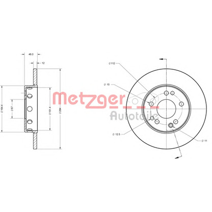 Photo Disque de frein METZGER 6110325