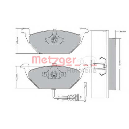 Zdjęcie Zestaw klocków hamulcowych, hamulce tarczowe METZGER 1170002