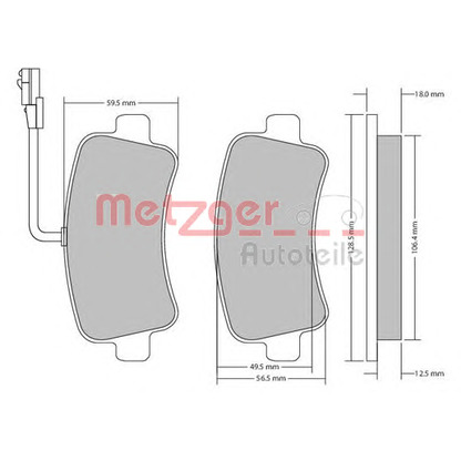 Foto Bremsbelagsatz, Scheibenbremse METZGER 1170111