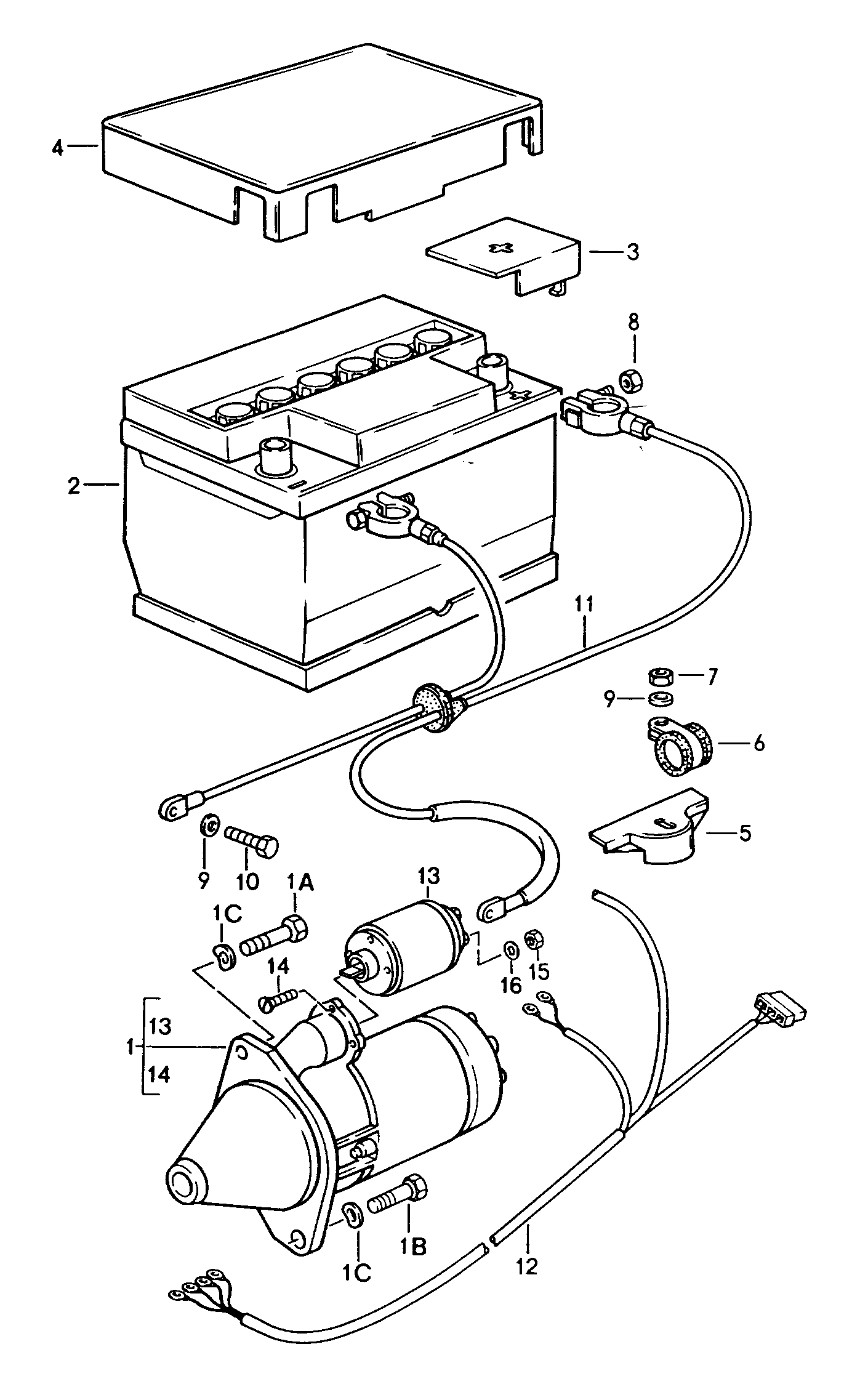 Porsche 944 (1985 - 1988) - Battery. Starter. Wiring harnesses. > Porsche PET Online